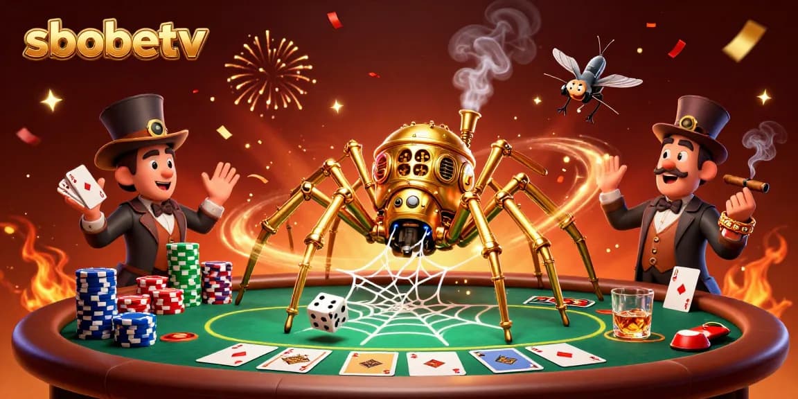 Engage in exhilarating betting with sbobetv amidst a steampunk-themed gaming scene.