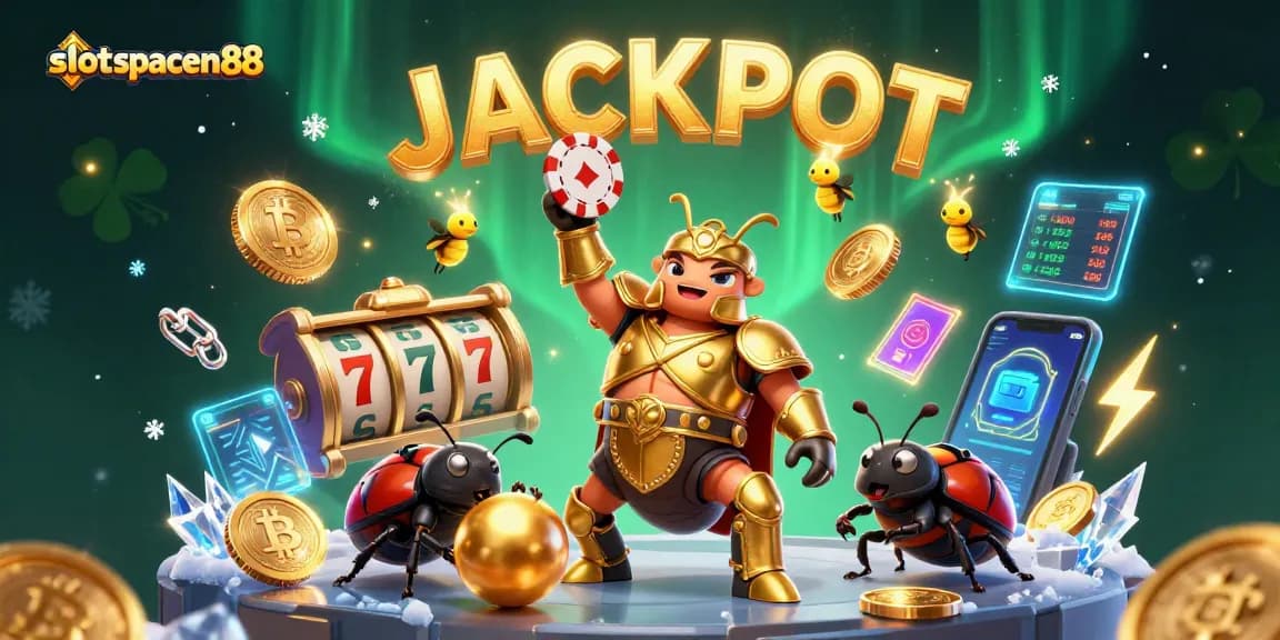 Experience big wins with slot spaceman88 in this vibrant, action-packed 3D casino scene.