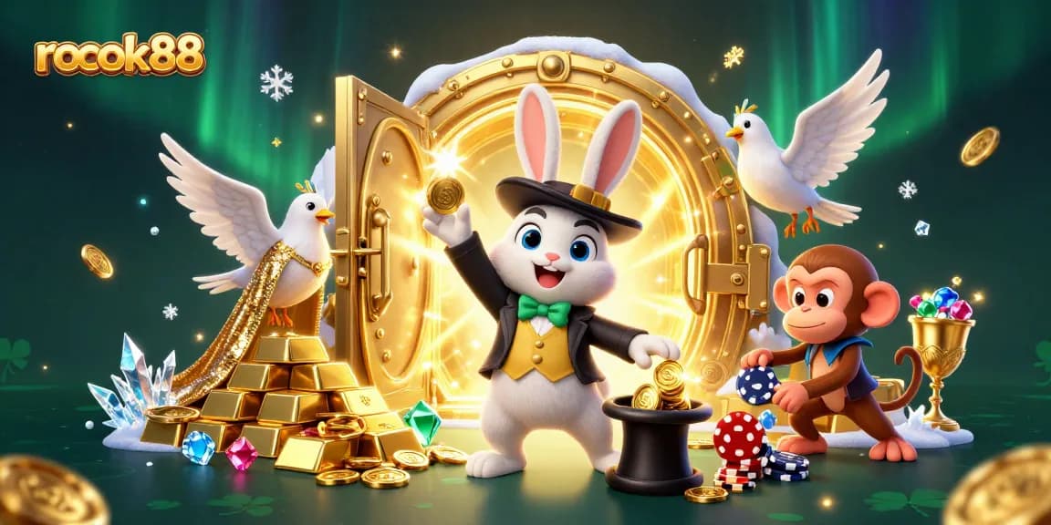 Experience excitement with rokok88 as a magician rabbit pulls in riches alongside a glamorous dove.