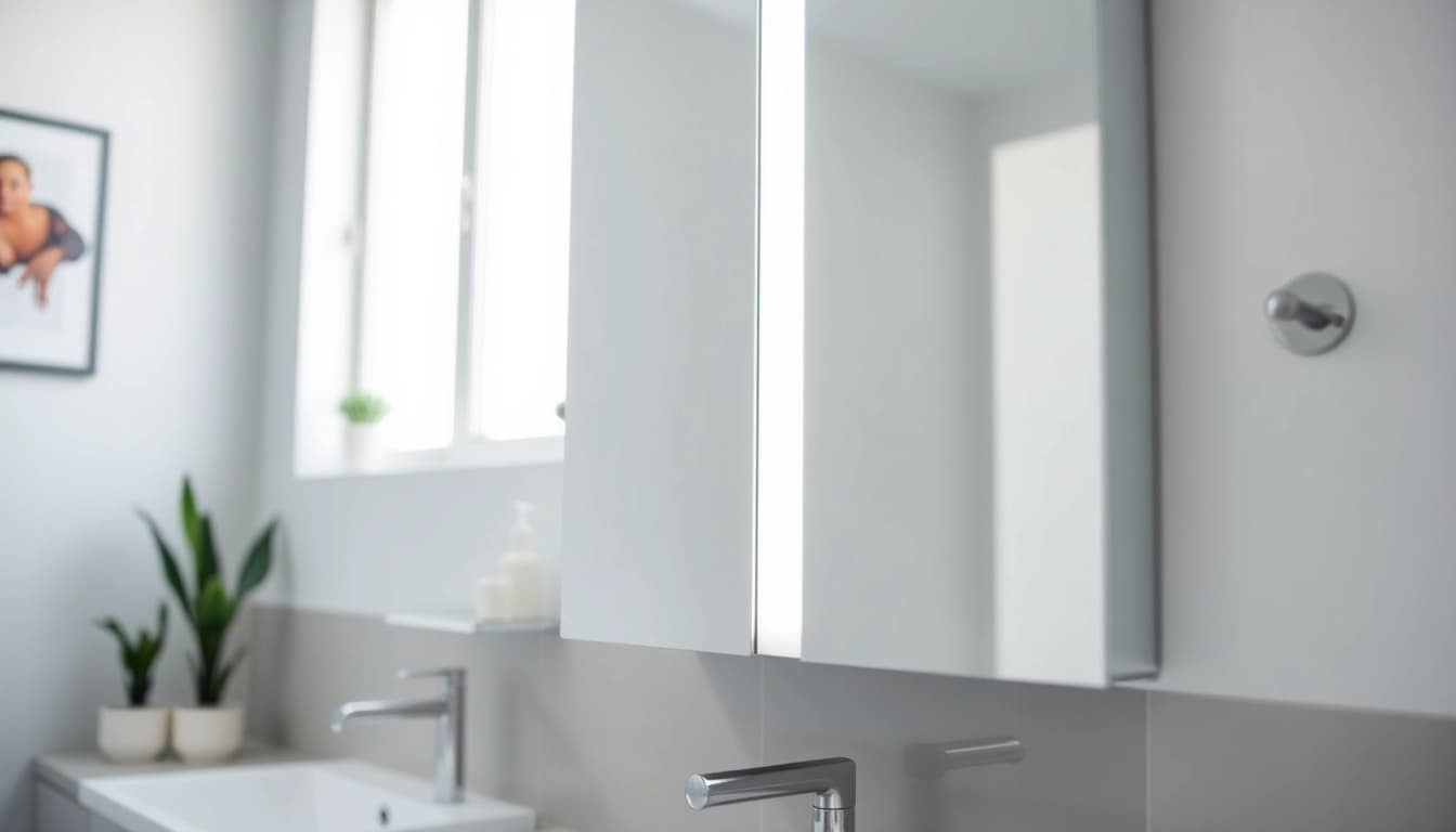 Spiegelschrank mit LED Beleuchtung bietet modernen Stil für dein Badezimmer