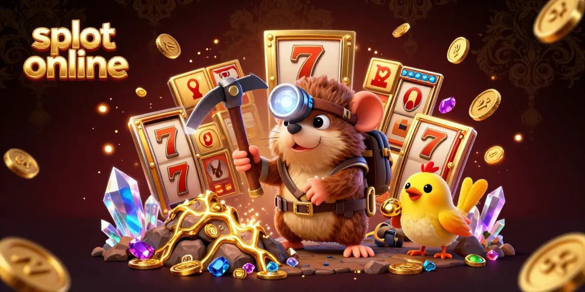 Experience thrilling slot online gameplay with a treasure hunter mole in a dynamic casino scene