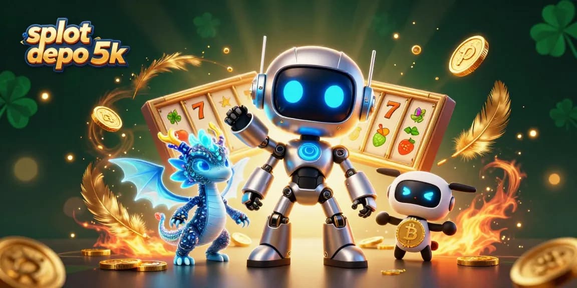 Experience exciting wins with slot depo 5k, featuring vibrant 3D characters and dynamic casino elements.