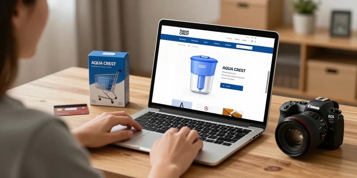 AQUA CREST Magnesium Water Filter showcased in an online shopping context for product reviews and exclusive deals.