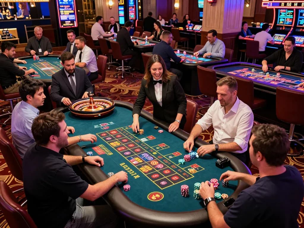 Players at a vibrant roulette table enjoying casino senza licenza adm experience with excitement