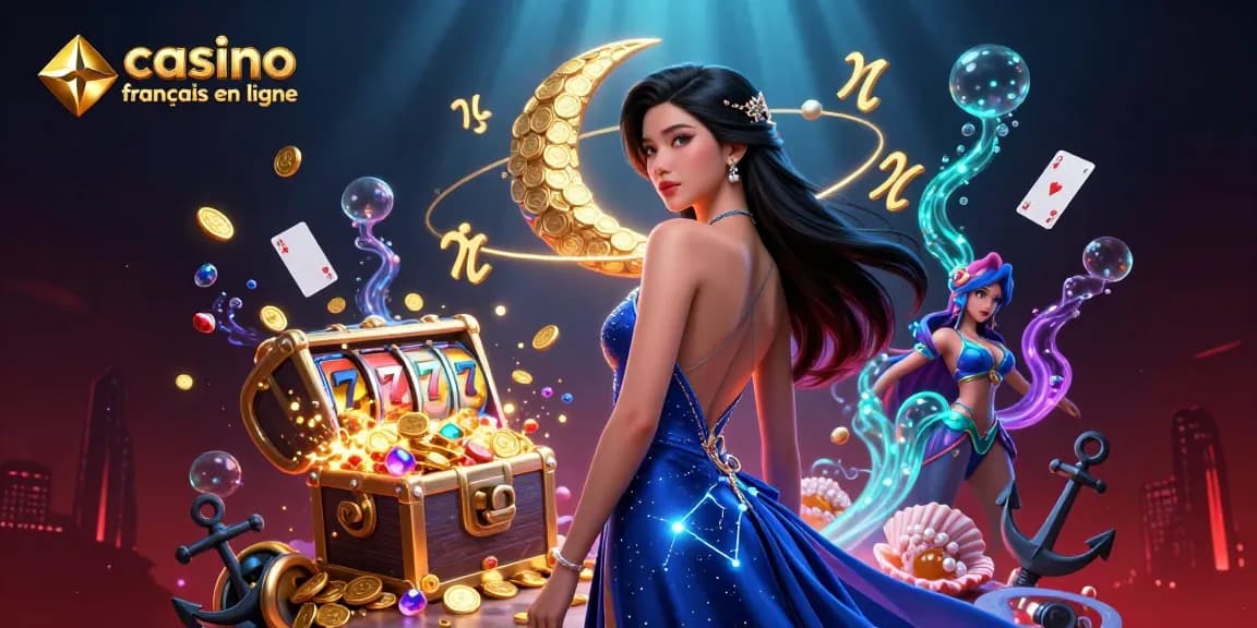Vivez l'excitation au casino francais en ligne avec des jeux vibrants et des visuels captivants mettant en vedette des machines à sous et de l'or.