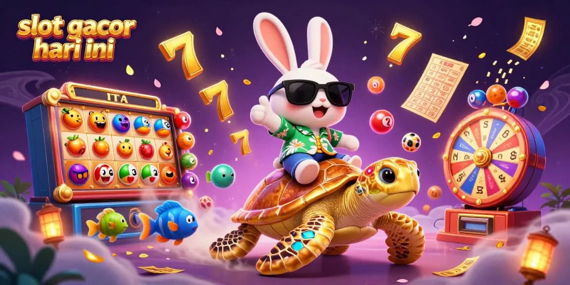 Engage with slot gacor hari ini through vibrant 3D illustration of lucky symbols and dynamic action.