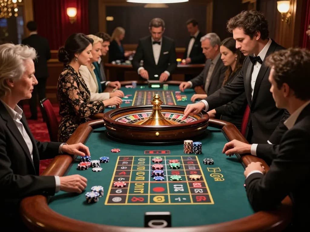 Experience the excitement of F8beta2 ink at the roulette table, engaging players with vibrant chips.