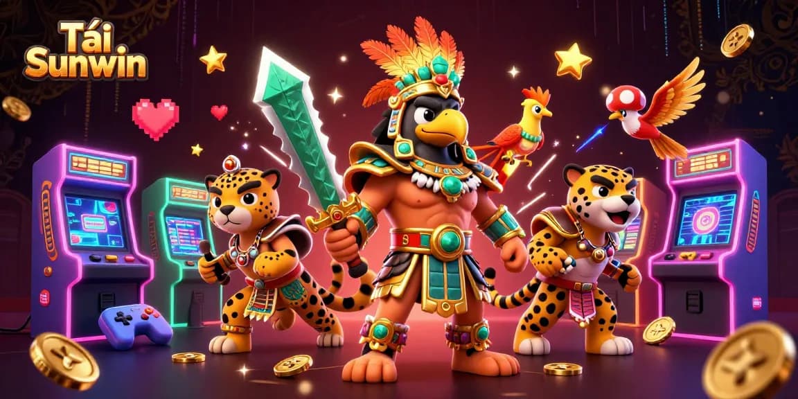 Engage in exciting gaming experiences with Tải Sunwin, showcasing dynamic characters and vibrant casino elements.