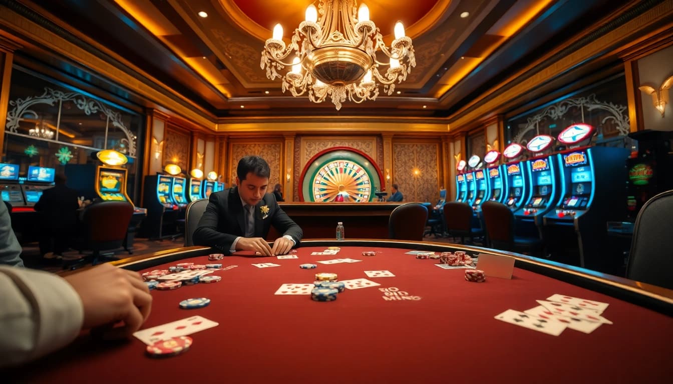 Vivez l'excitation du meilleure casino en ligne avec des joueurs engagés aux tables de poker et une roulette animée.