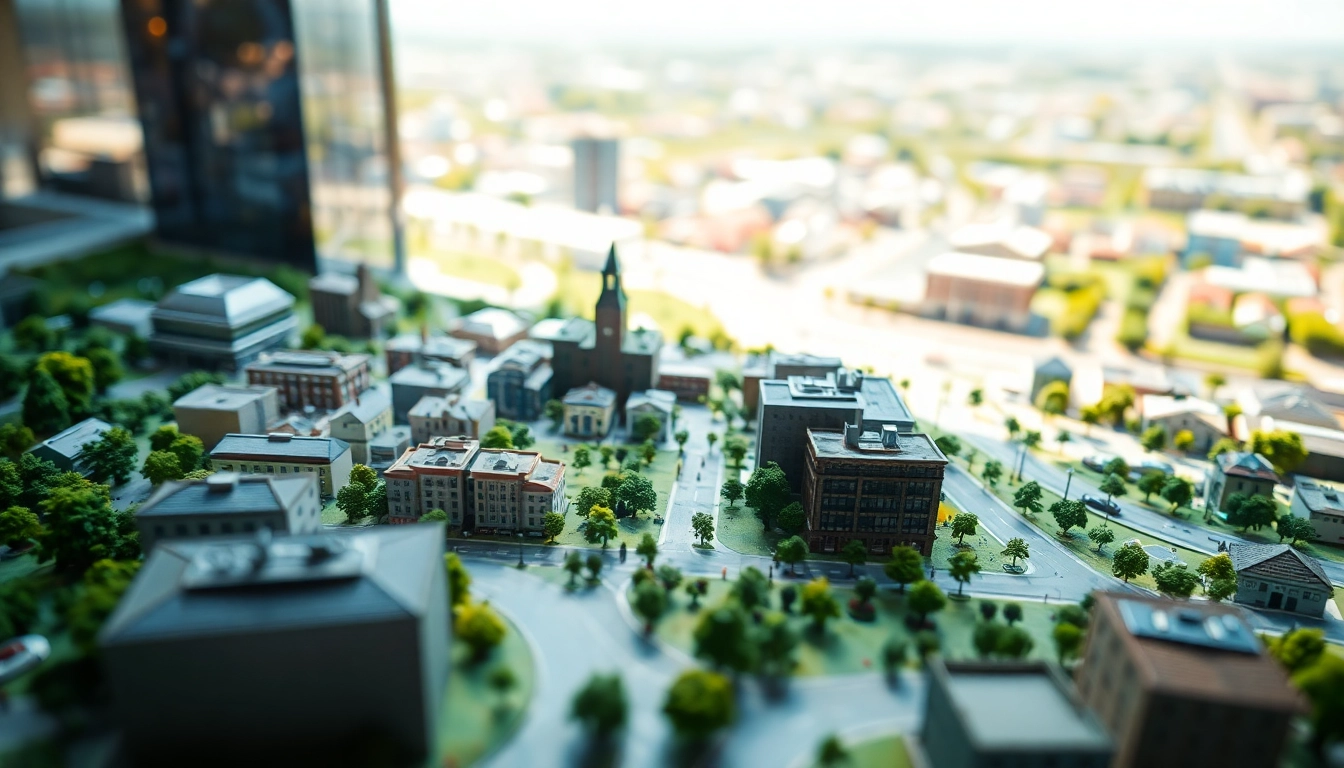 Modellarchitektur Darmstadt, detailliertes Modell von Ludwigshohviertel mit präzisen Strukturen.