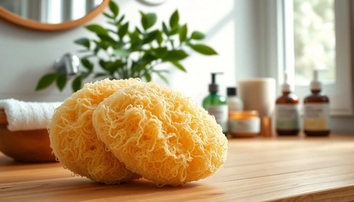 Elevate your skincare routine with a raw loofah sponge showcasing its unique texture.