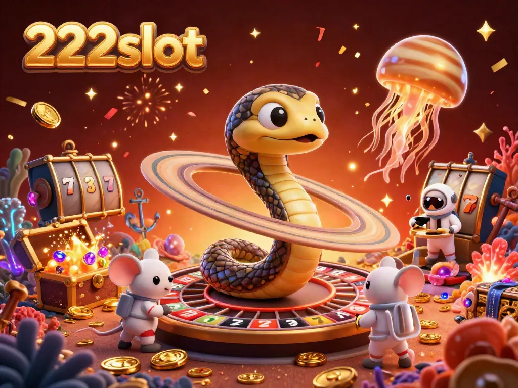 Menangkan permainan slot di 222slot dengan ilustrasi kasino yang penuh warna.