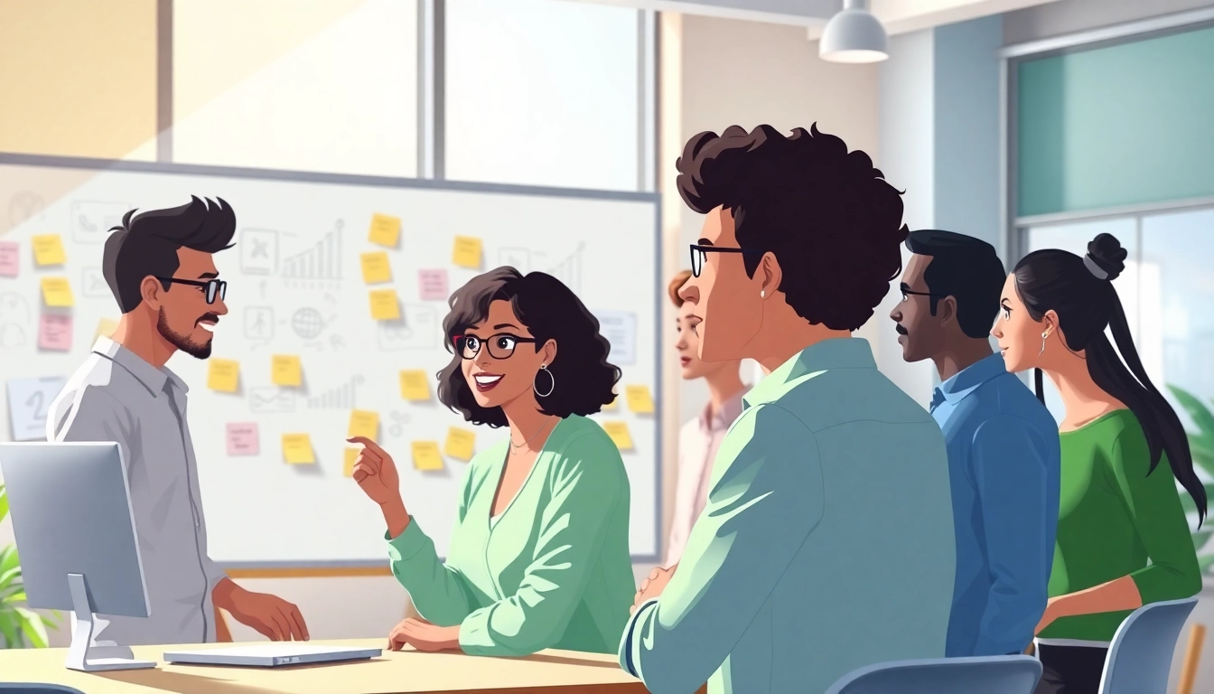 Erkläranimation Prozess einer kreativen Zusammenarbeit im modernen Büro