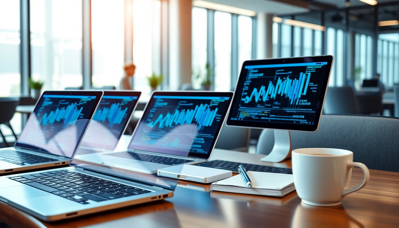 Showcasing technology devices in a modern workspace designed to enhance productivity.