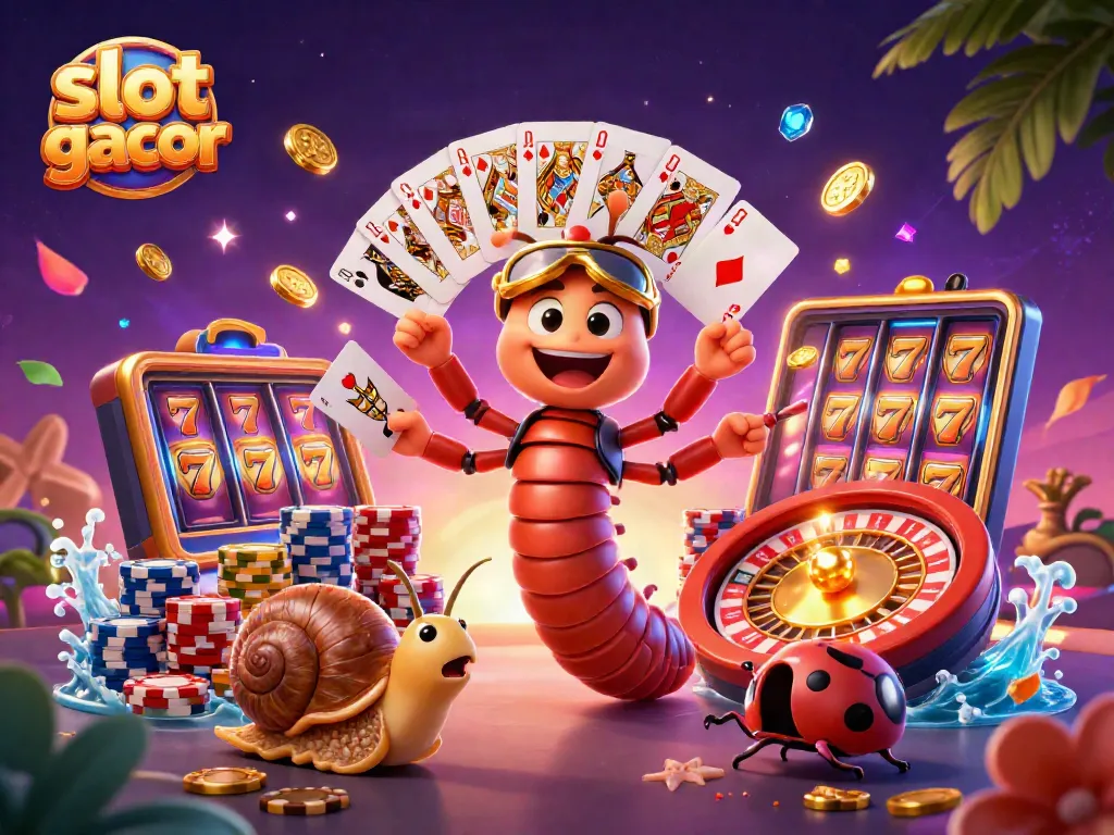 Experience thrilling gameplay with the vibrant slot gacor illustration showing a lively casino scene.