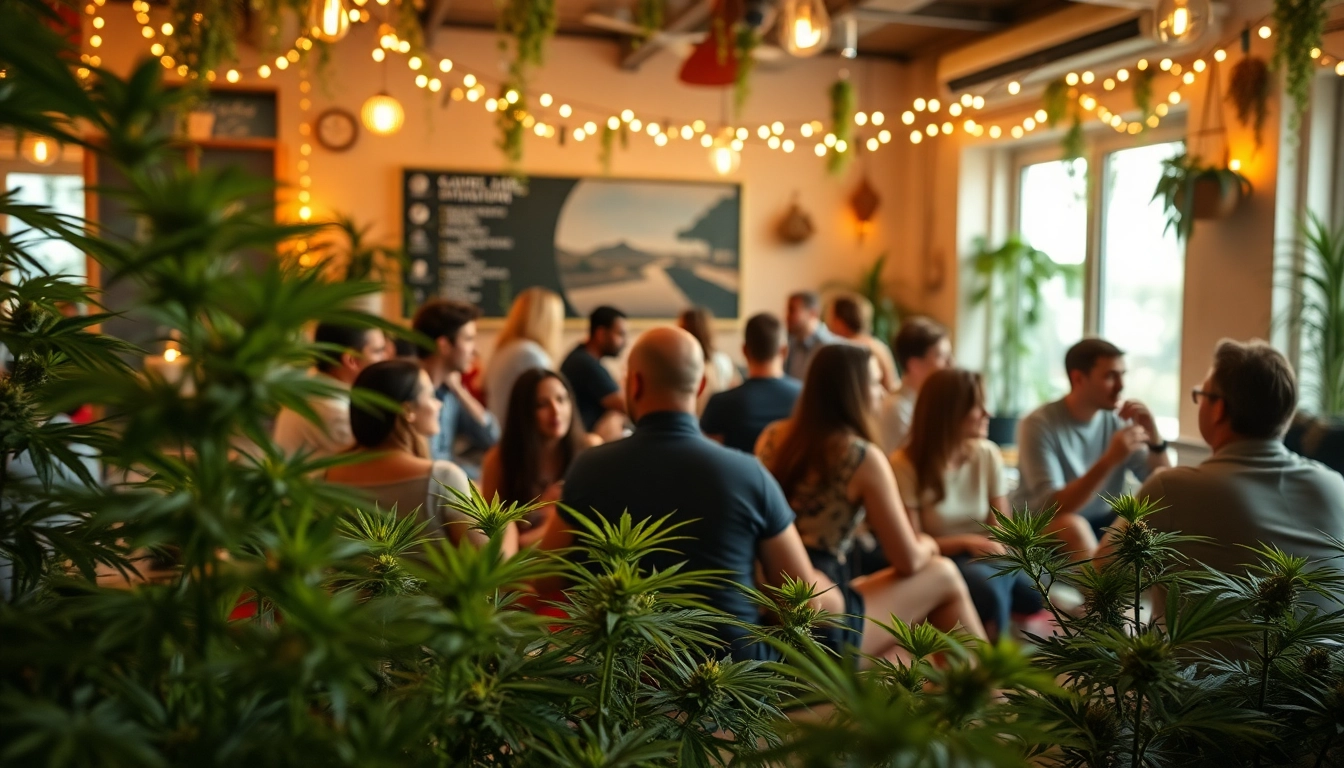 Socializing at the Club de marihuana Madrid, showcasing a welcoming atmosphere and community spirit.