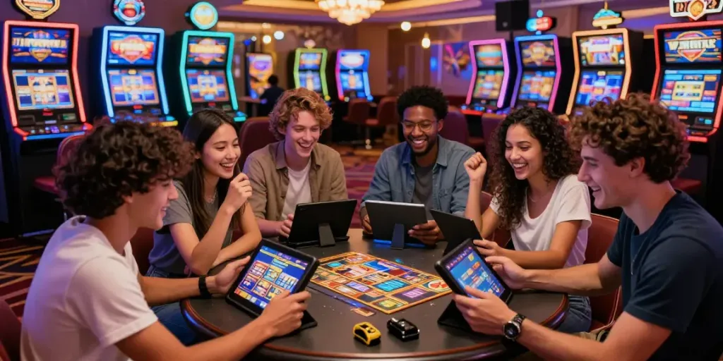 Pengalaman bermain game slot777 dengan teman-teman di kasino yang meriah.