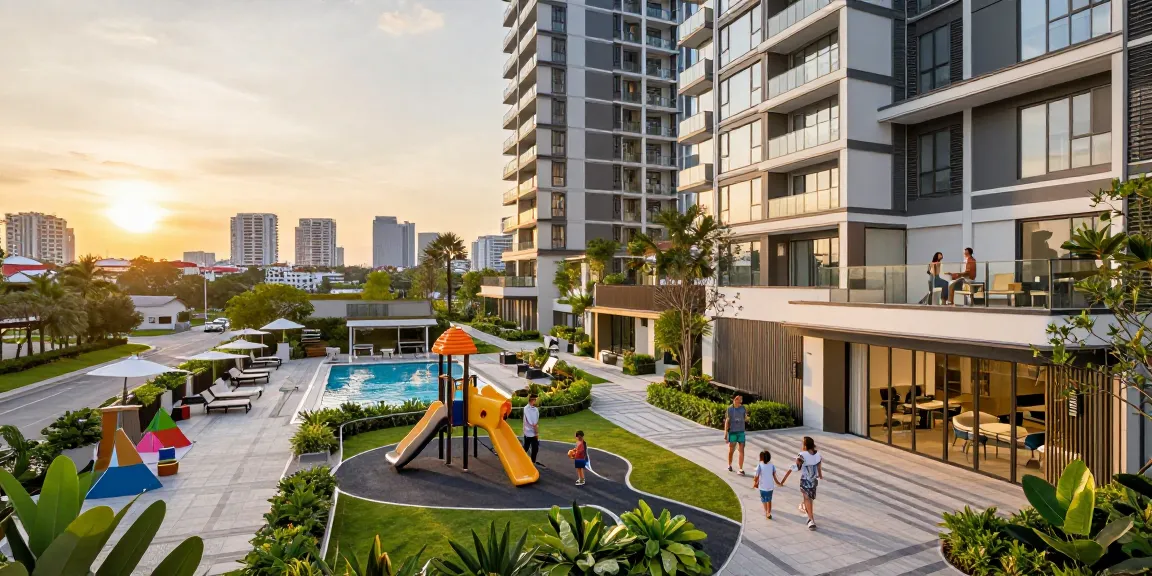 Tanjong Rhu Residences showcasing luxury living with family enjoying amenities in a vibrant community setting.