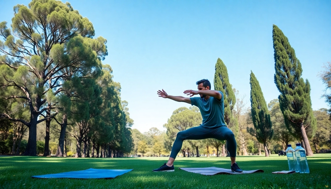 Engaging in recovery optimisation Sydney techniques in a park with vibrant greenery.
