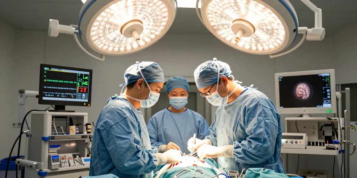 Beyin ameliyatı procedure showcasing a skilled neurosurgeon operating with advanced technology