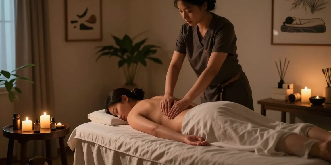 산본출장안마을 받는 고객과 치유사의 편안한 마사지 스파 장면