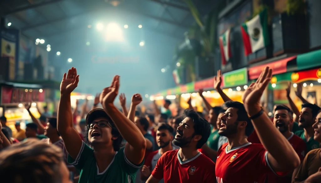 View of fans celebrating at the best sportsbooks in Mexico showcasing excitement and local culture.