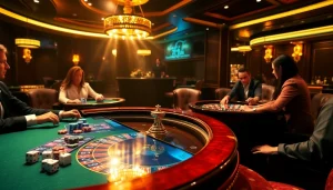 High-stakes poker action at a luxurious table on https://xx88.nl/ showcasing excitement and betting strategy.