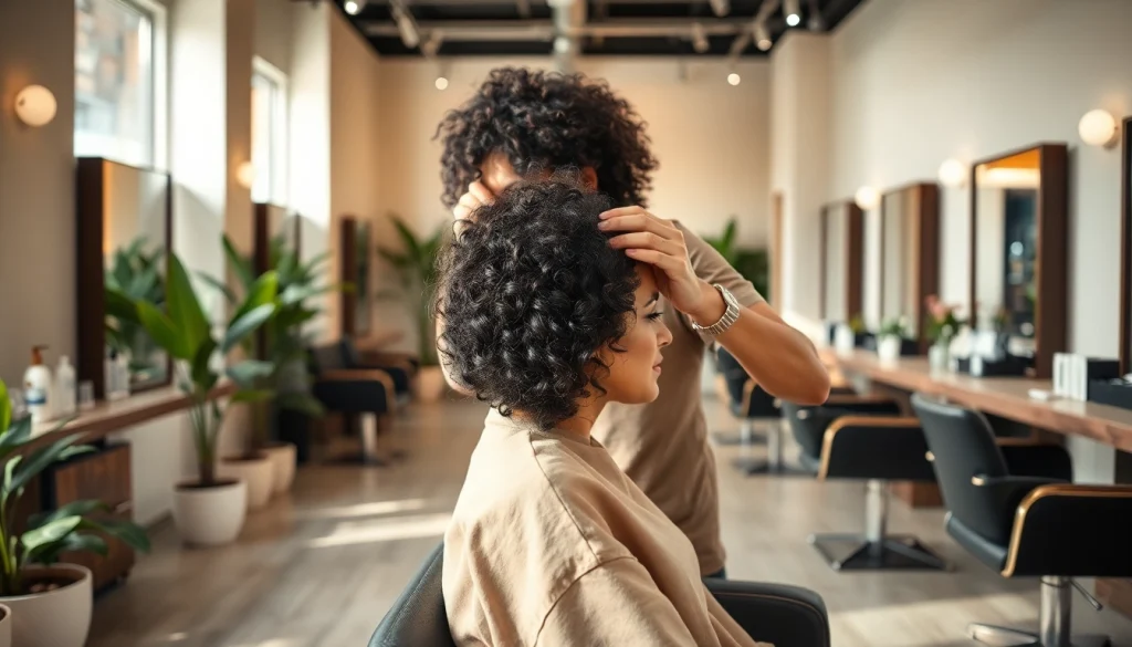 Experience a luxury perm in San Diego at Omnia Salon's serene interior.