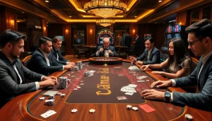 Experience the thrill of RR88 as players enjoy luxurious casino games with poker chips, cards, and roulette.