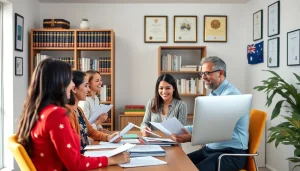 Immigration lawyer Brisbane assisting clients in a welcoming office environment.