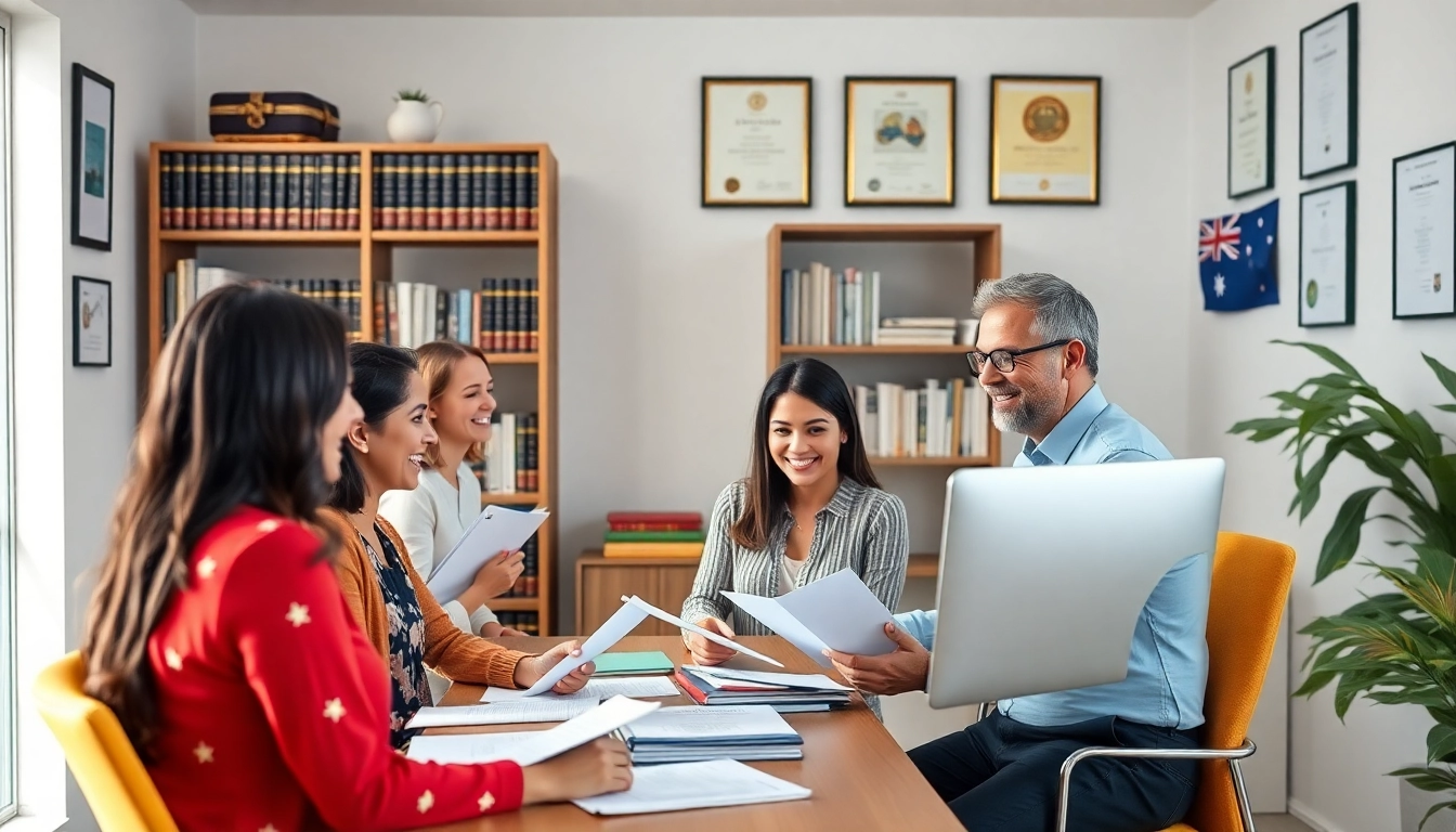 Immigration lawyer Brisbane assisting clients in a welcoming office environment.