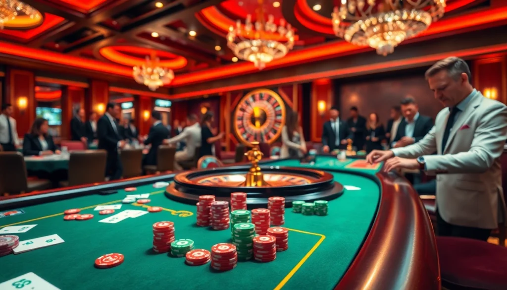 Exciting gameplay at u 888 casino with vibrant table games and stylish patrons.