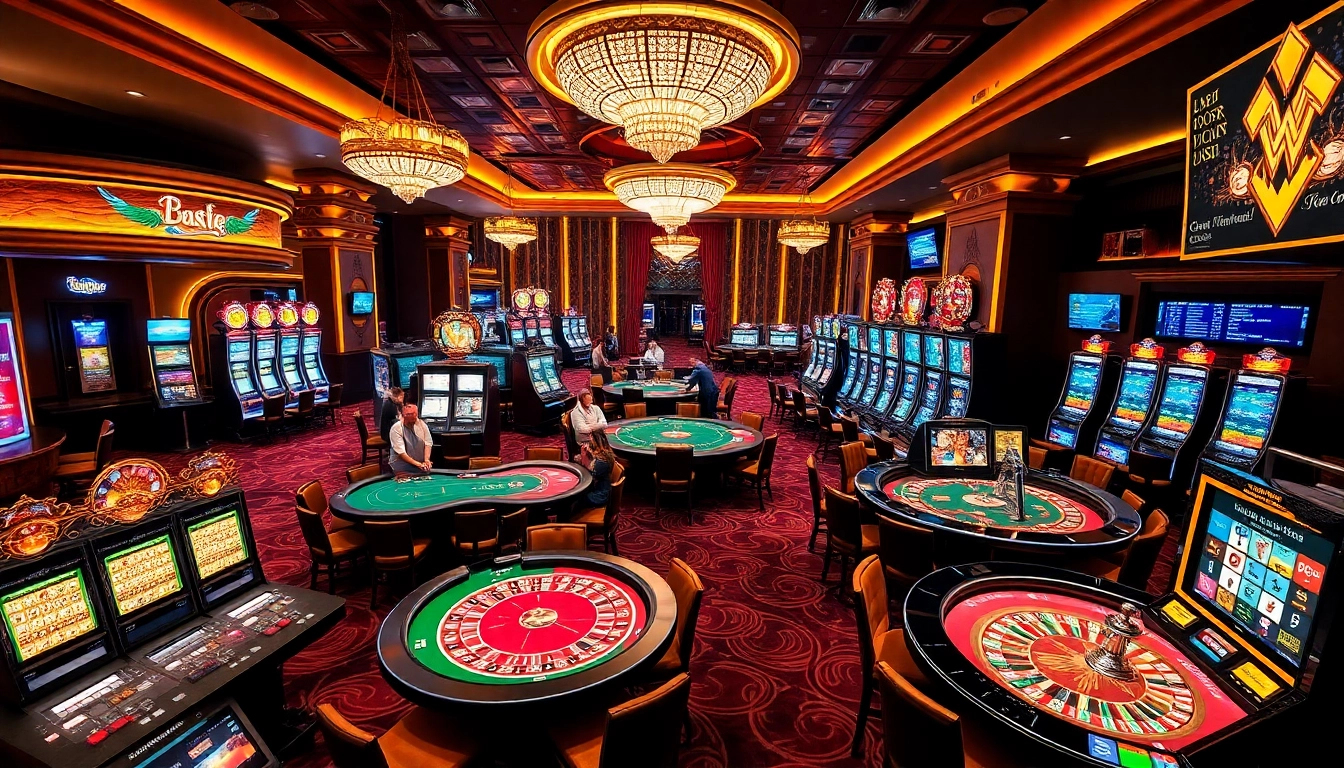 Découvrez l'excitation du meilleur casino en ligne avec des joueurs pariant à des tables glamours et des machines à sous.