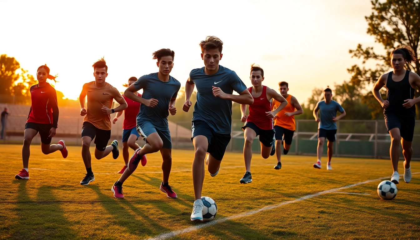 Aktive Sportler, die die Werte von phantom athletics verkörpern, beim Training im Freien.