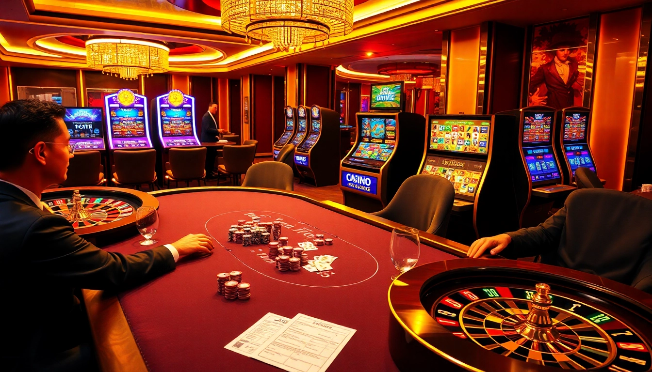 Vivez l'excitation de la meilleure casino en ligne avec des scènes vibrantes de poker et de roulette.