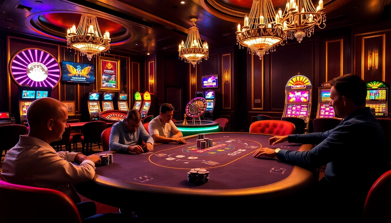 Un passionnant jeu de poker à enjeux élevés au meilleure casino en ligne, avec des joueurs concentrés sur leurs stratégies gagnantes.