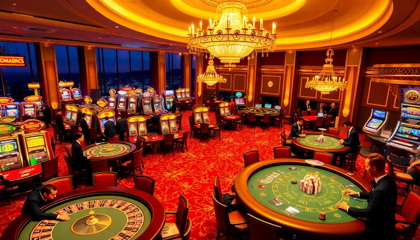 Vivez l'excitation au meilleur casino en ligne avec des tables de jeux vibrantes et un décor luxueux.
