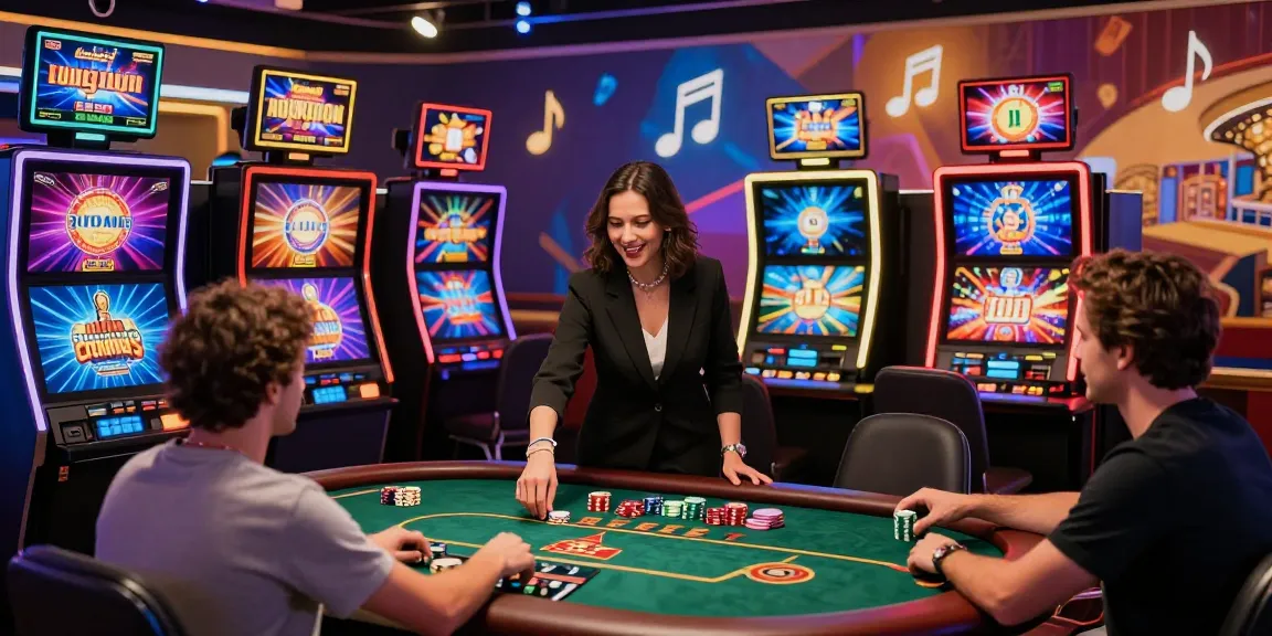 Environnement en ligne engageant mettant en scène des joueurs profitant des jeux de casino francais en ligne avec des graphiques vibrants et des croupiers en direct.