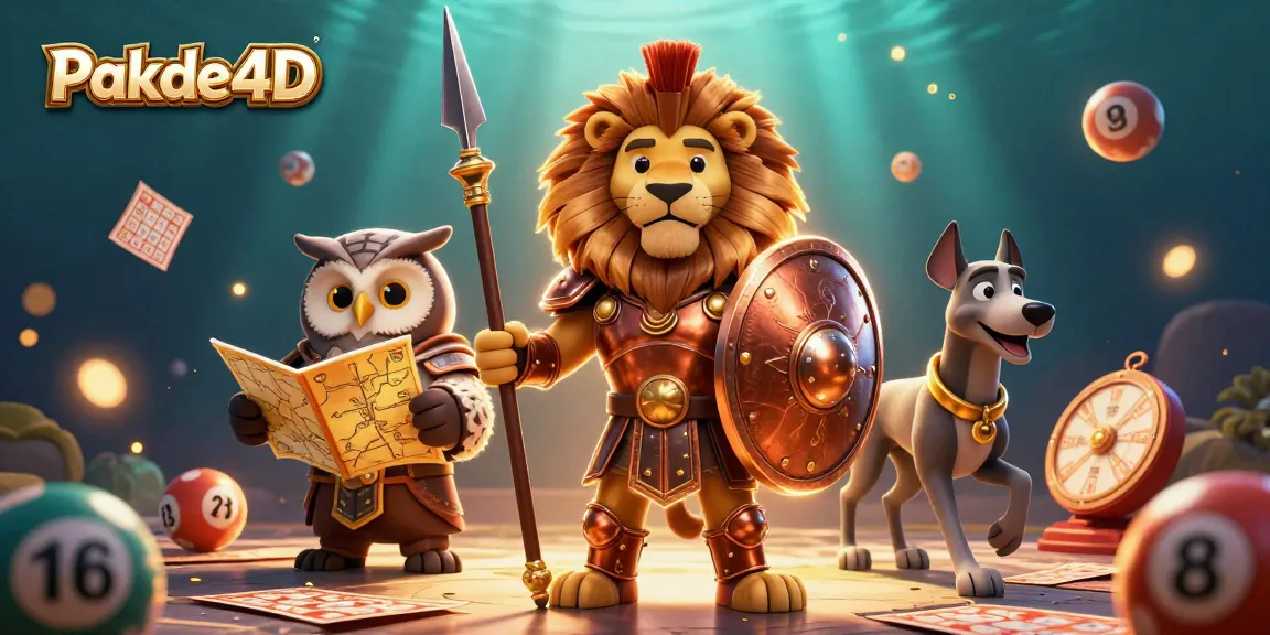 Engage in exciting lottery games with Pakde4D featuring vibrant characters, gaming elements, and atmospheric details.