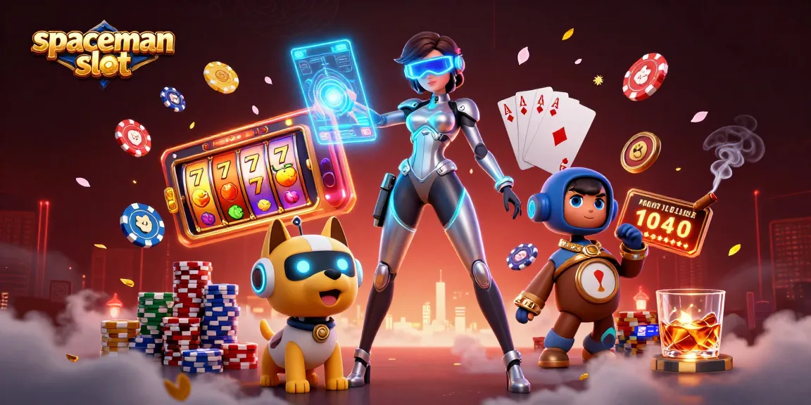 Experience the thrill of winning with Spaceman slot and dynamic casino elements in vibrant 3D.