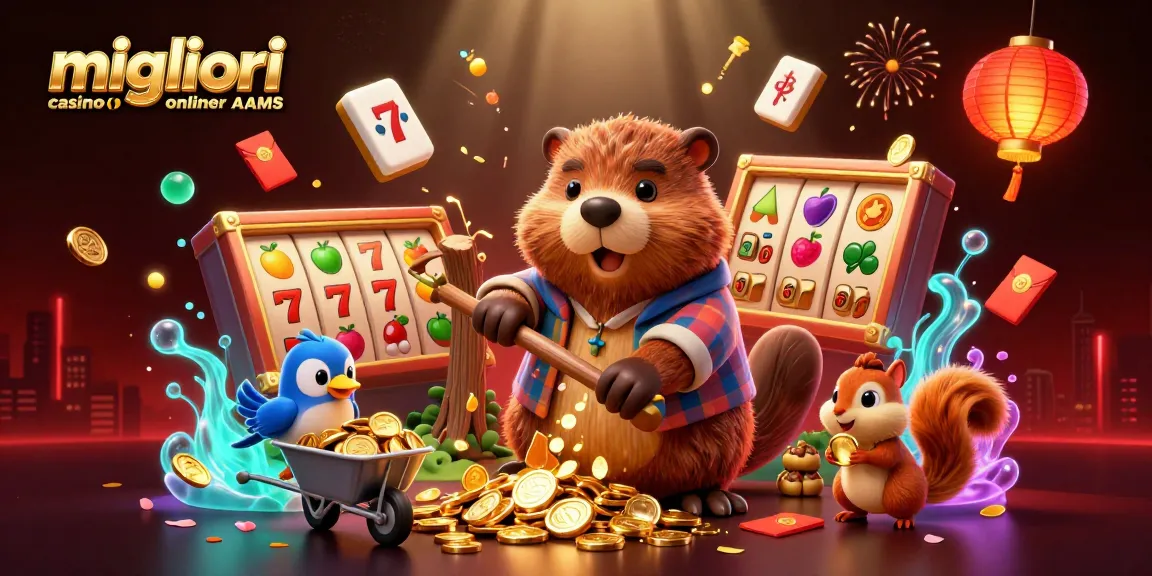 Interagisci con una scena illustrata dei migliori casino online non AAMS che mostra personaggi vivaci ed elementi da casinò.
