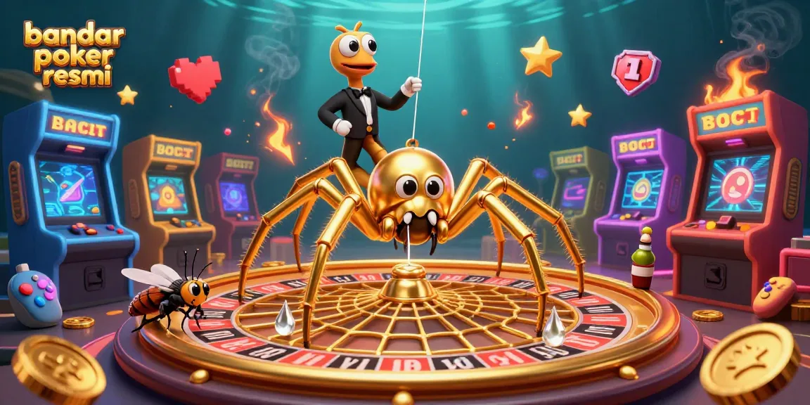 Engage with bandar poker resmi at an exciting online casino atmosphere with animated game elements.