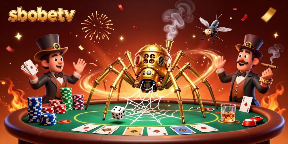 Engage in exhilarating betting with sbobetv amidst a steampunk-themed gaming scene.