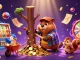 Engage with mpo slot as a 3D cartoon scene featuring a beaver, bird, and squirrel collecting gold coins.