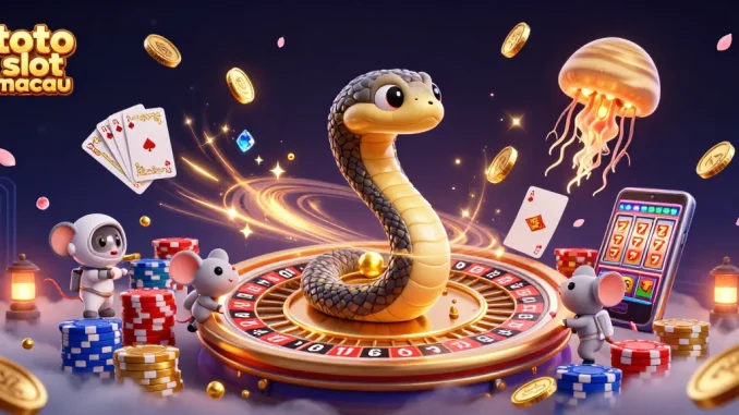 Experience thrilling gaming at toto slot macau with energizing images of players and slots.