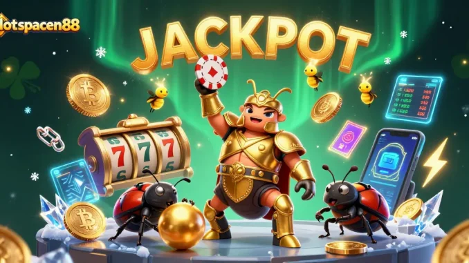 Experience big wins with slot spaceman88 in this vibrant, action-packed 3D casino scene.