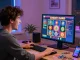 Player enjoying the newest credit card casinos with vibrant graphics and gaming atmosphere at home