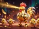 Engage with the thrilling link spaceman88, featuring a dynamic 3D illustration of a golden rooster robot in a high-stakes gambling arena.