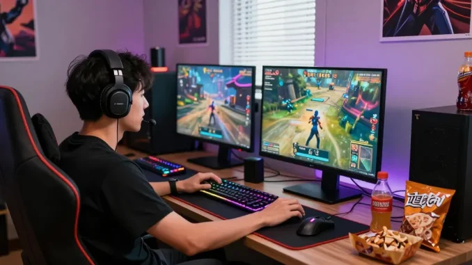 Experience the thrill of RTP NAGA2000 online gaming with players engaging in vibrant graphics and comfortable setups.