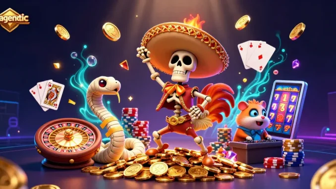 Experience the thrill of pragmatic slots with vibrant casino elements in this dynamic 3D illustration.